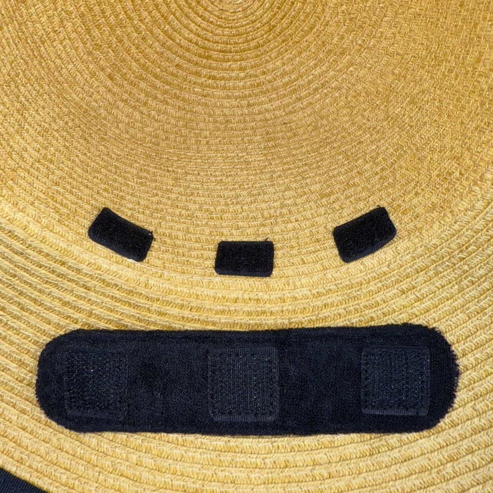 Lands' End Face Saver Lay-Back Straw Hat Natural with Black Trim Size L/XL - Picture 10 of 11